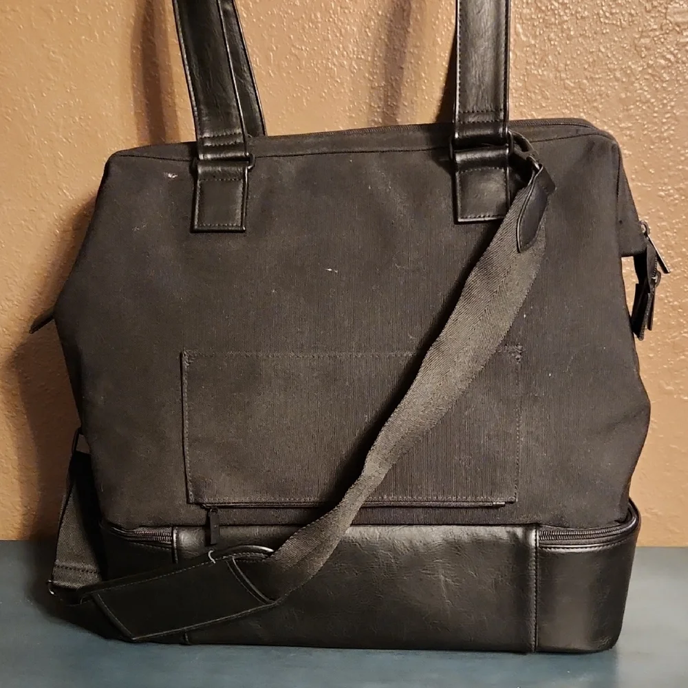 BEIS Black Weekender Two Compartment Duffel Travel Bag